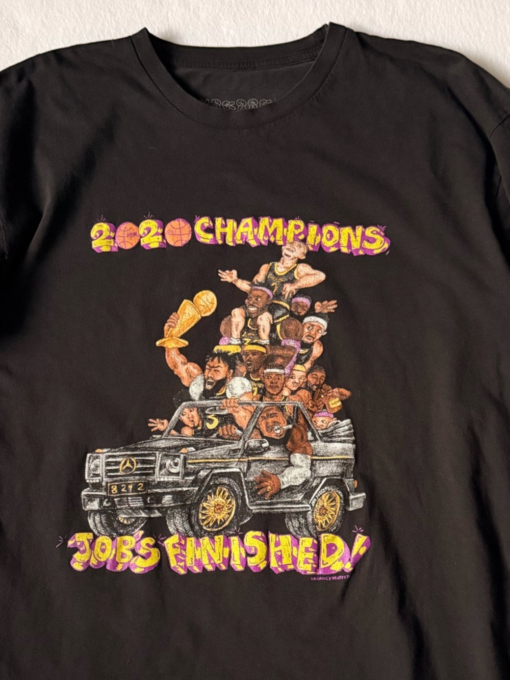 Lakers 2020 Champions “Job’s Finished” Tee | Size XL | Black | Vacancy Projects